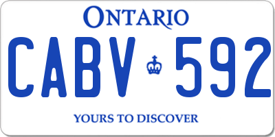 ON license plate CABV592