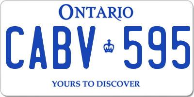 ON license plate CABV595