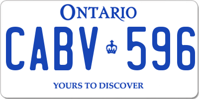 ON license plate CABV596