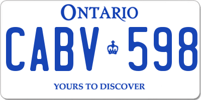 ON license plate CABV598