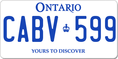 ON license plate CABV599