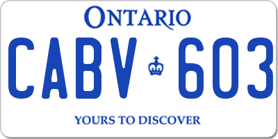 ON license plate CABV603