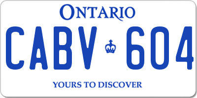 ON license plate CABV604