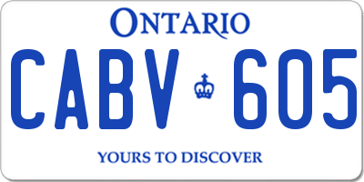 ON license plate CABV605