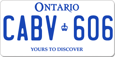 ON license plate CABV606