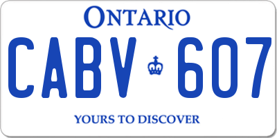 ON license plate CABV607