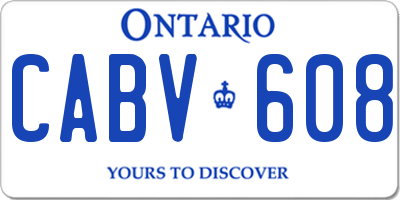 ON license plate CABV608