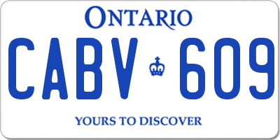 ON license plate CABV609