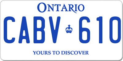 ON license plate CABV610