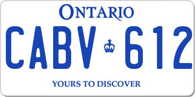 ON license plate CABV612