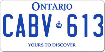 ON license plate CABV613