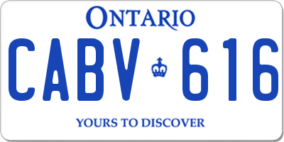 ON license plate CABV616