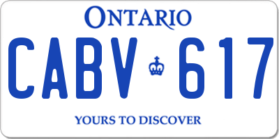 ON license plate CABV617