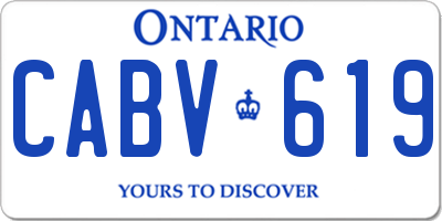 ON license plate CABV619