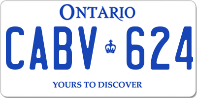 ON license plate CABV624