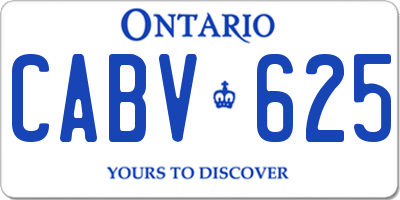 ON license plate CABV625