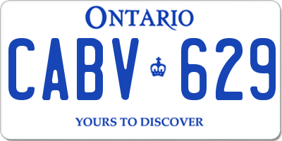 ON license plate CABV629