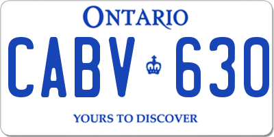 ON license plate CABV630