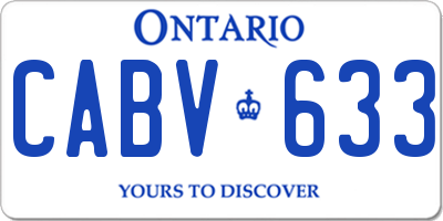 ON license plate CABV633