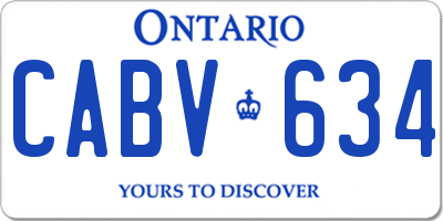 ON license plate CABV634