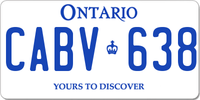 ON license plate CABV638