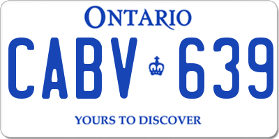 ON license plate CABV639