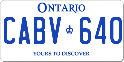 ON license plate CABV640