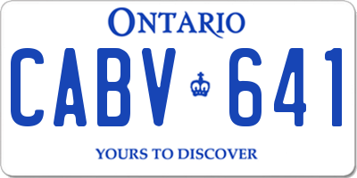 ON license plate CABV641