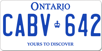 ON license plate CABV642