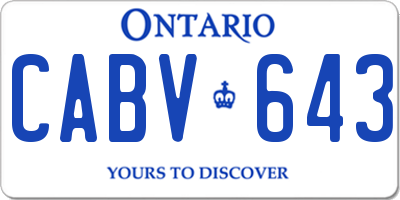 ON license plate CABV643