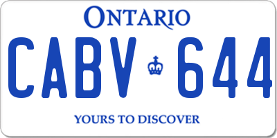 ON license plate CABV644