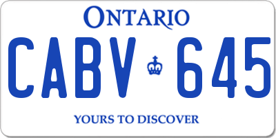 ON license plate CABV645