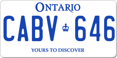 ON license plate CABV646