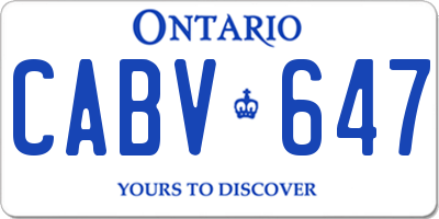 ON license plate CABV647