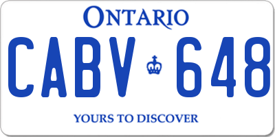 ON license plate CABV648