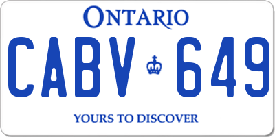 ON license plate CABV649