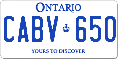 ON license plate CABV650