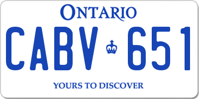 ON license plate CABV651