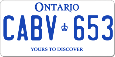 ON license plate CABV653