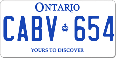 ON license plate CABV654