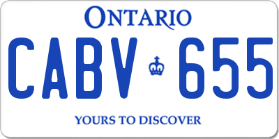 ON license plate CABV655