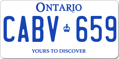 ON license plate CABV659