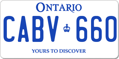 ON license plate CABV660