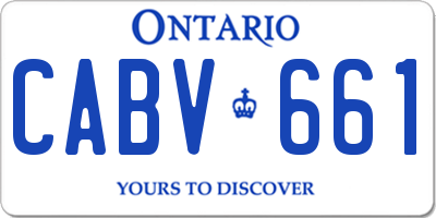 ON license plate CABV661