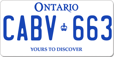 ON license plate CABV663