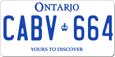 ON license plate CABV664