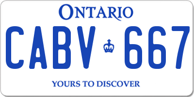 ON license plate CABV667