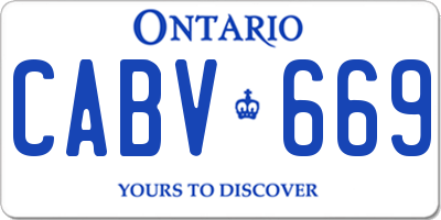 ON license plate CABV669