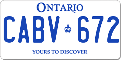 ON license plate CABV672