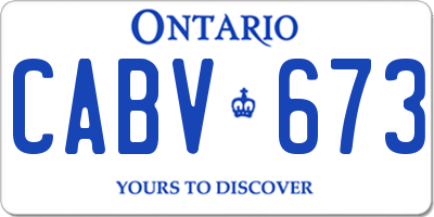 ON license plate CABV673